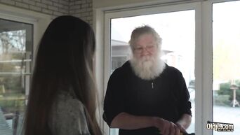 Young slut seduced old bearded man