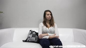 Young MILF with huge hanging tits came to casting