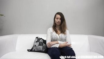 Young MILF with huge hanging tits came to casting