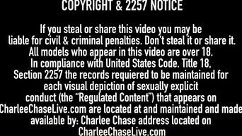 Charlee Chase jerks off lover with artificial vagina and sits on cock