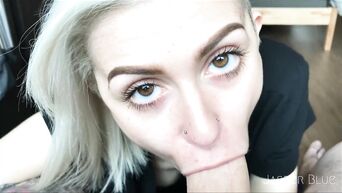 Jasper Blue swallows hard cock