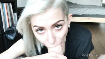 Jasper Blue swallows hard cock