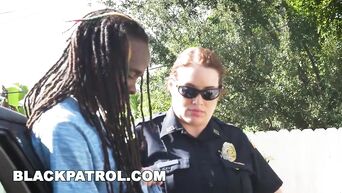 Police sluts use crooked penis of black rastaman