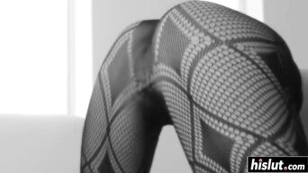 Girls in nylon stockings willingly mix with boy