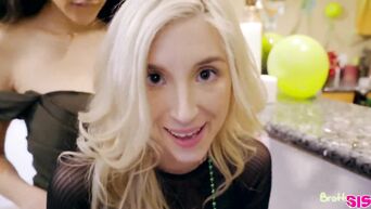 Drunk threesome sex at youth party with Piper Perri