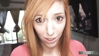 Redhead Lauren Phillips satisfies her lust