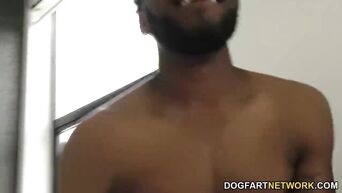 Oral sex and wild fucking with crowd of horny blacks for Moka Mora
