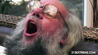 Bearded grandpa seduced chick Dominica Phoenix