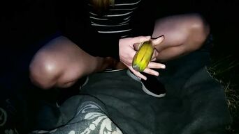 Banana masturbation and double penetration