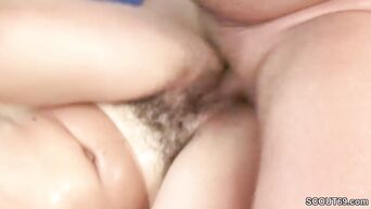 Mature brunette with hairy vagina satisfies son as prostitute