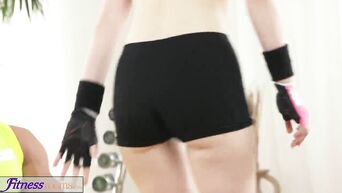 Sports sex with fitness trainer in gym