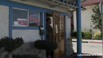 Guy retired with Asian slut in cheap roadside motel