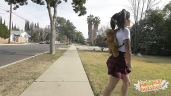 Dirty schoolgirl fucked by tattooed man in mouth