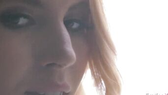Bright blonde passionately engaged in sex