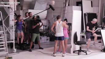 Behind scenes of group porn