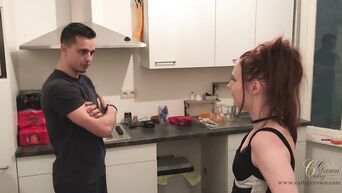 Red-haired slut became sexual slave for tenant