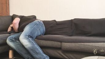 Wife fucks with old neighbor while husband is sleeping