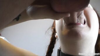Tattooed slut loves to suck cock