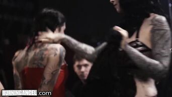 Dirty whore enjoys group anal gangbang