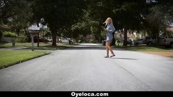 Young Latina Frida Sante fucking near pool as whore