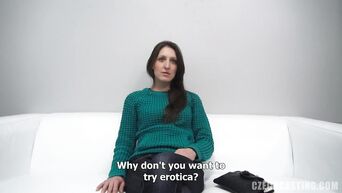 Czech porn casting with ugly brunette