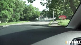 Czech schoolgirl with cool tits is engaged in casual sex on street