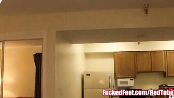 Footjob from chic blonde Reagan Lush
