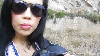 Sex with horny latin on nature