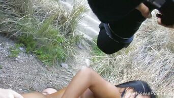 Sex with horny latin on nature