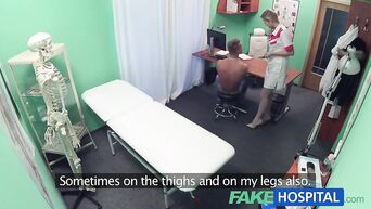 Hot nurse in nylon stockings helps patient relax