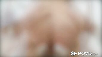 POV fucking with hot brunette
