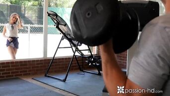 Sex workout with hot trainer for Lilly Ford