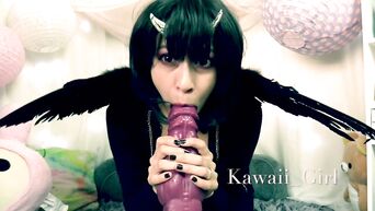 Vampire queen jumps on thick dildo